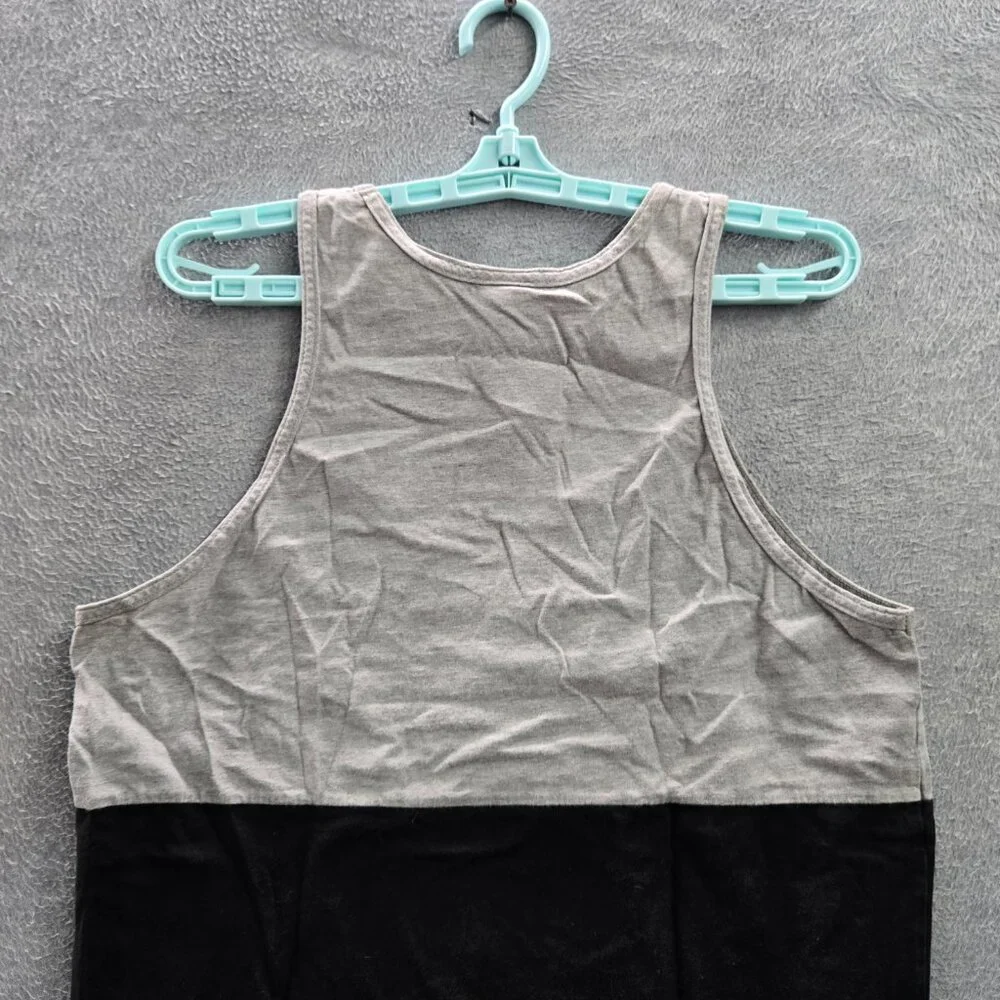 Crooks & Castles Men Tank‎ Top M Gray Colorblock Medusa Text Logo Sleeveless